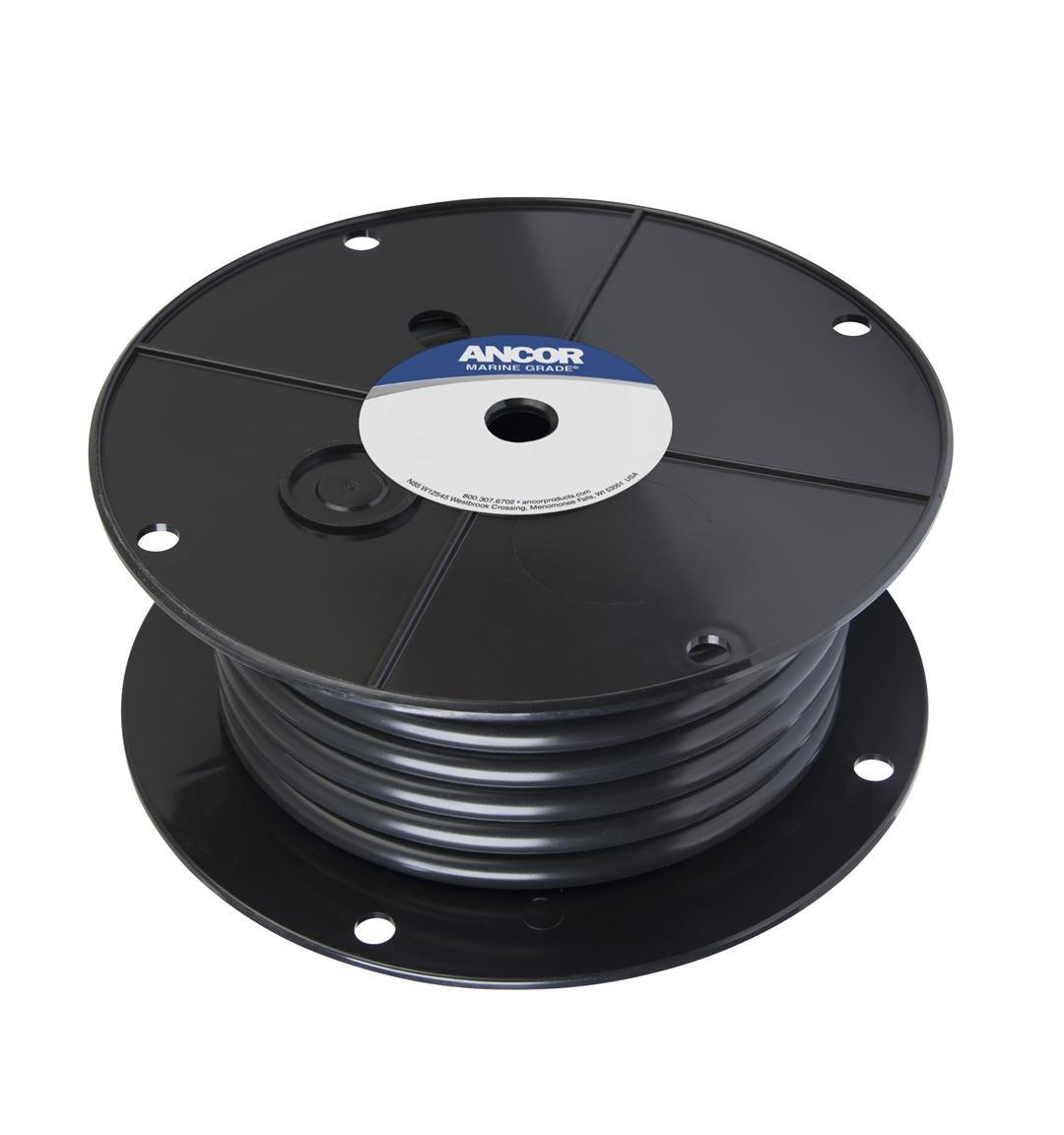 ANCOR 115002 Tinned Copper Battery Cable, 1 AWG (40mm2), Black - 25ft - The Twister Group Tools product