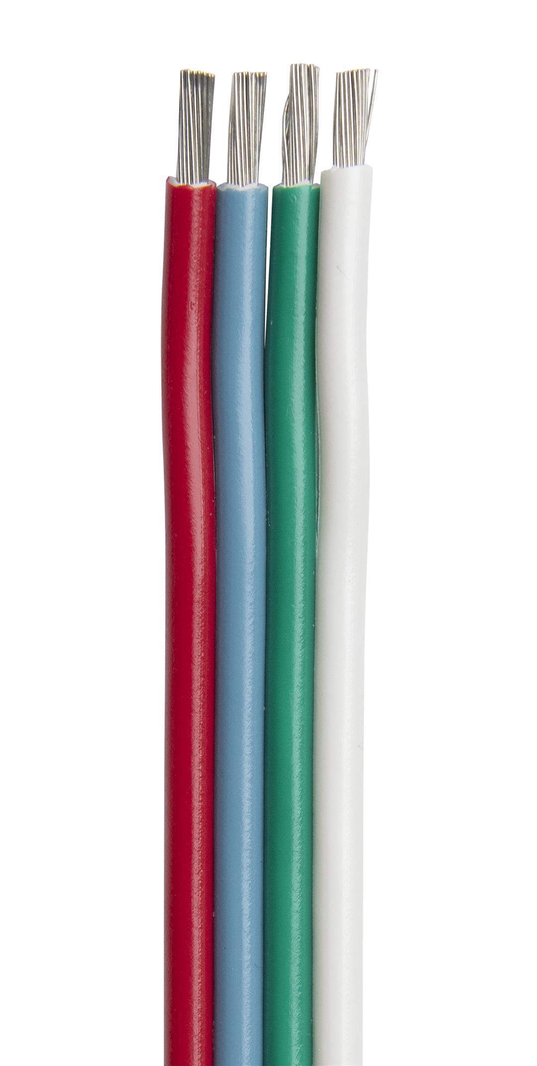 ANCOR 160010 FLAT RIBBON BONDED RGB CABLE 18/4 AWG - RED, LIGHT BLUE, GREEN & WHITE - 100 - The Twister Group Tools product