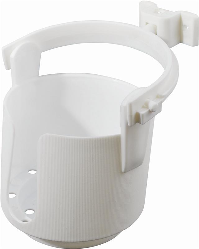 ATTWOOD 116314 11631-4 Molded Plastic Gimballed Drink Holder, Slot for Coffee Mug Handle, Self-Draining, 4 Inches H x 4 3/8 Inches W