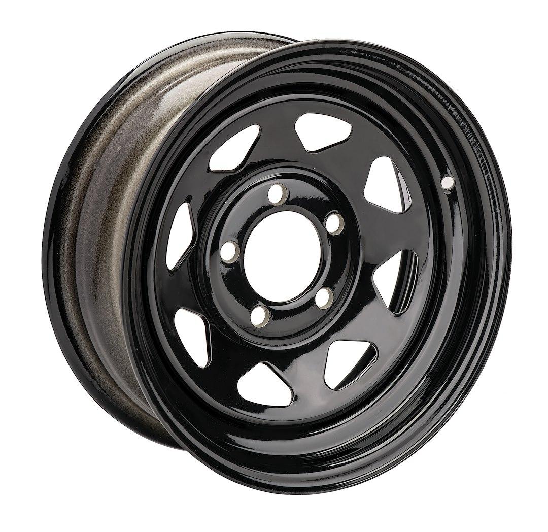 AMERICANA 20353 14X5.5 SPK 5H-4.5 BLACK, 14 Inch Diameter x 5.5 Inch Width; 5 x 114.3 Millimeter/ 5 x 4.50 Inch Bolt Pattern; 0 Millimeter Offset; 3.25 Inch Backspacing; 60 Degree Conical Seat Lug; 81.02 Millimeter Center Bore; 8 Spoke - The Twister Group Tools product