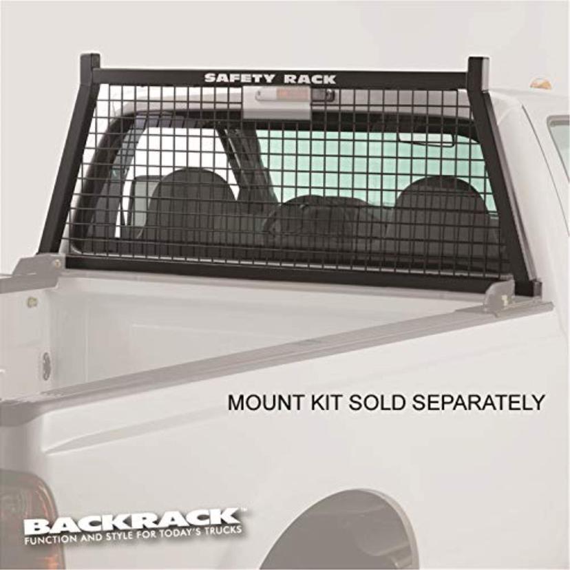 BACKRACK 148SM Half Safety Rack Frame Only | Black, No Drill for 2001-2024 Chevrolet/GMC Silverado/Sierra 2500/3500HD; 2017-2024 Dodge RAM 1500/2500/3500; 2004-2024 Nissan Titan & Others