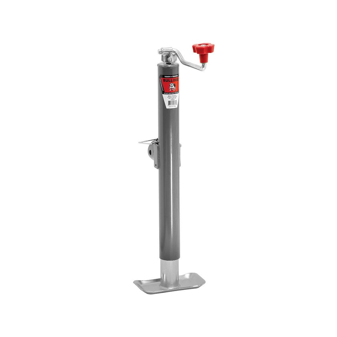 BULLDOG 158452 SWIVEL JACK TW 15, Manual Round Topwind Swivel Jack; 2000 Pound Lift Capacity; 15 Inch Travel; 14-1/2 Inch Retracted X 29-1/2 Inch Extended Height; 10 Inch Clearance; Weld-On Tubular Mount Bracket - High quality product image showing BULLDOG 158452 SWIVEL JACK TW 15, Manual Round Topwind Swivel Jack; 2000 Pound Lift Capacity; 15 Inch Travel; 14-1/2 Inch Retracted X 29-1/2 Inch Extended Height; 10 Inch Clearance; Weld-On Tubular Mount Bracket details and features