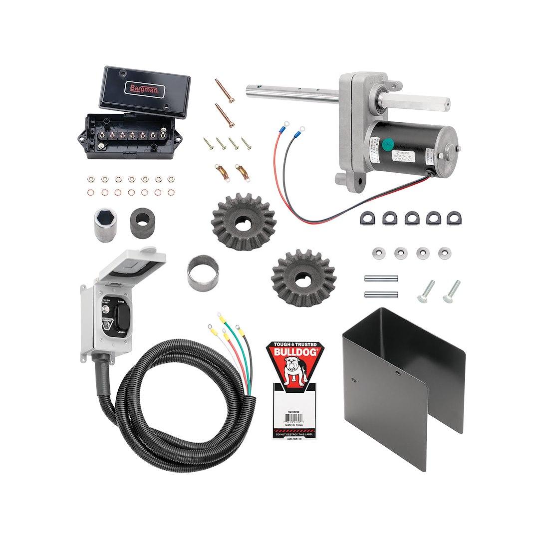 BULLDOG 1824200100 ELECTRIC POWERED KIT, For Use With Bulldog Aftermarket 7500 Pound Lift 12000 Pound Support Capacity Single Speed Jack; With Powered Drive Assembly Terminal Box Wiring Harness And Switch Box - The Twister Group Tools product