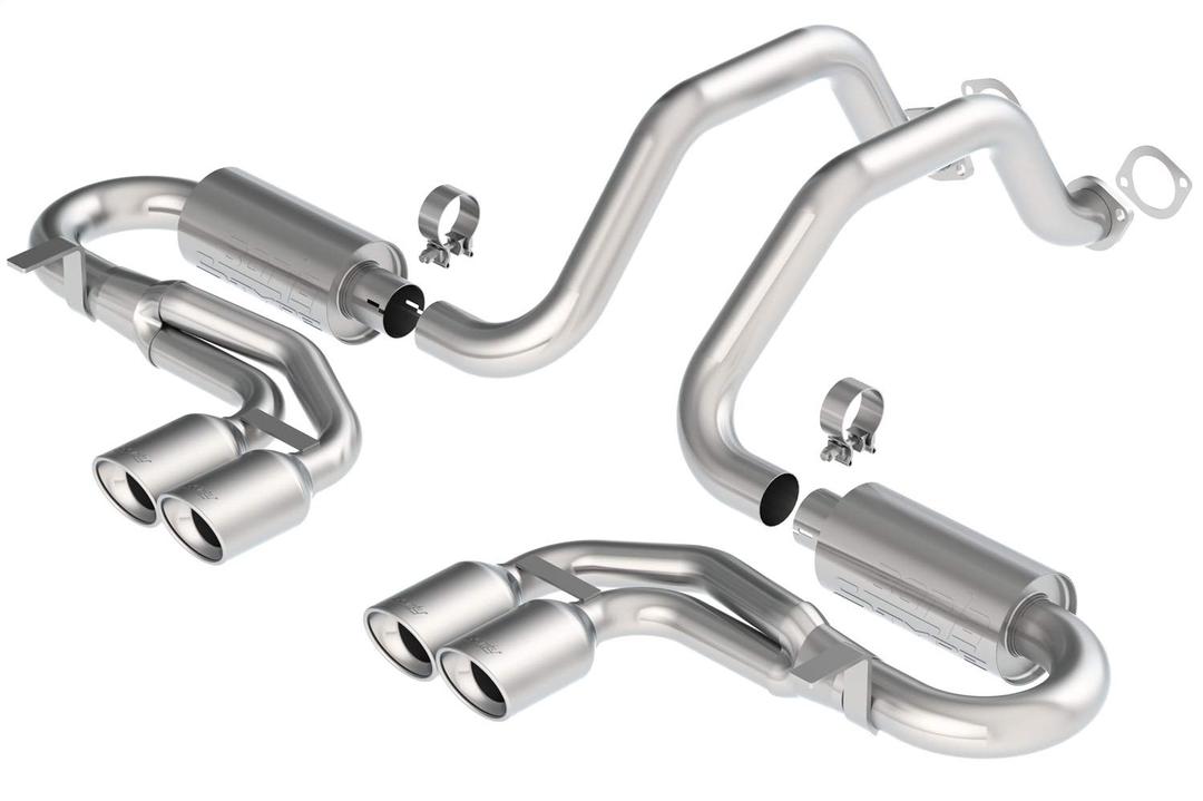 BORLA 140039 Cat-Back Perf. Exhaust Sys. for 97-04 Chevrolet Corvette (C5) & Z06 (C5) V8 T-304 Stainless Steel S-Type Classic Dual Center Rear Exit Dual 4.25 INCHx3.5 INCH Oval Polished T-304 Tips Each Side - The Twister Group Tools product