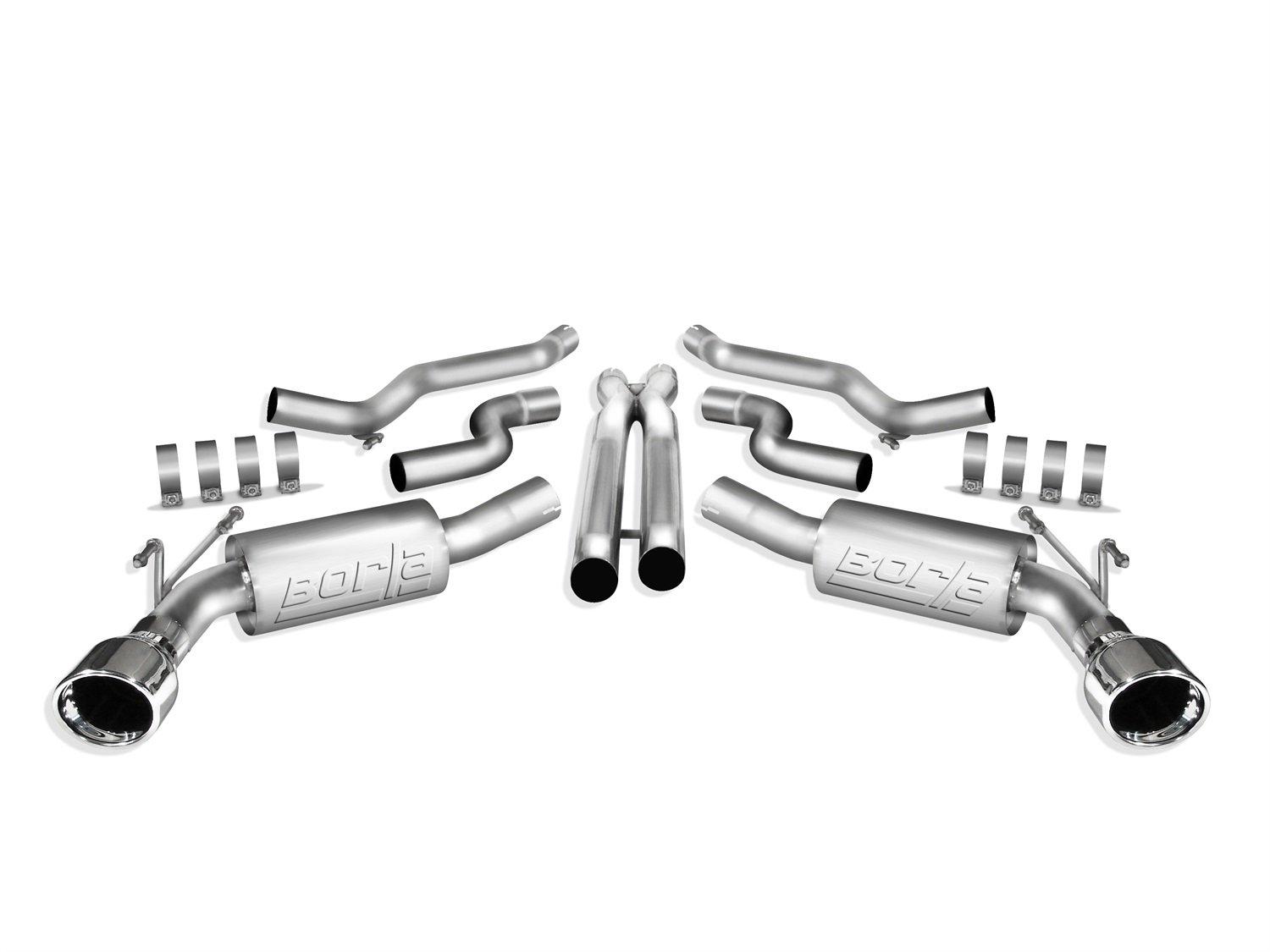 BORLA 140280 Cat-Back Performance Exhaust System for 2010-2013 Chevrolet Camaro SS 6.2L V8 Automatic/Manual Transmission Convertible. WITHOUT Ground Effects Package (GFX). - High quality product image showing BORLA 140280 Cat-Back Performance Exhaust System for 2010-2013 Chevrolet Camaro SS 6.2L V8 Automatic/Manual Transmission Convertible. WITHOUT Ground Effects Package (GFX). details and features