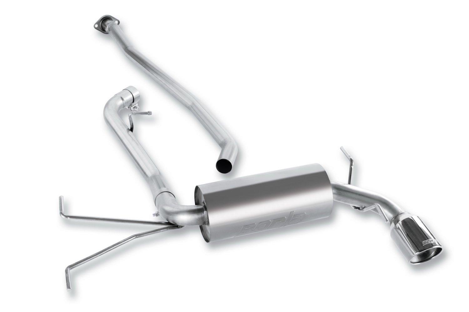 BORLA 140325 Cat-Back Performance Exhaust System 2008-2011 Subaru Impreza 4 Cyl. T-304 Stainless Steel S-Type Sound Single Right Rear Exit Single 4 INCH Round Polished T-304 Stainless Steel Tip - High quality product image showing BORLA 140325 Cat-Back Performance Exhaust System 2008-2011 Subaru Impreza 4 Cyl. T-304 Stainless Steel S-Type Sound Single Right Rear Exit Single 4 INCH Round Polished T-304 Stainless Steel Tip details and features