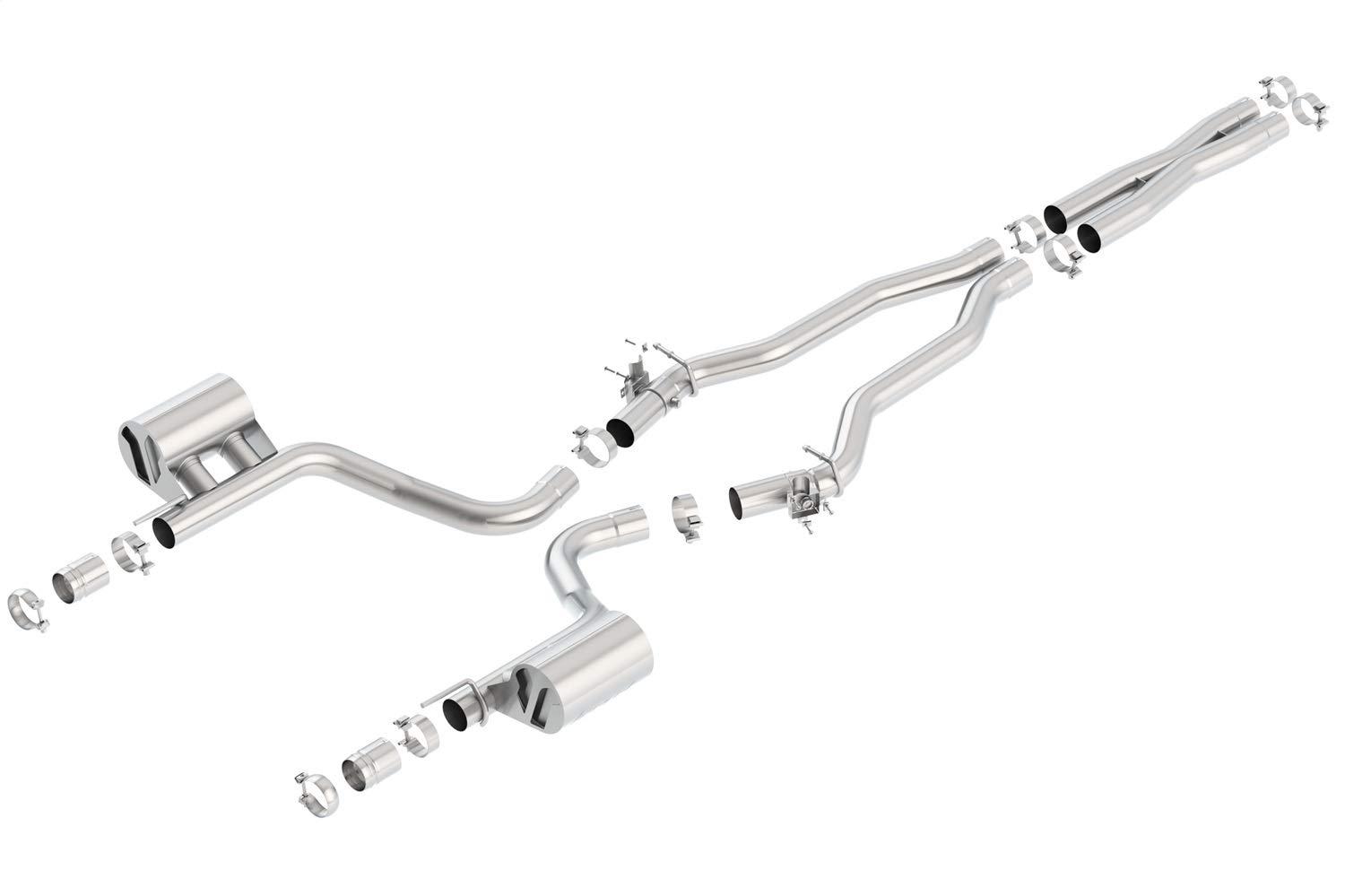 BORLA 140646 Cat-Back Exhaust System for 2015-2023 Dodge Challenger SRT Hellcat 6.2L V8 Automatic/Manual Transmission RWD With MDS Valves System Does NOT Include Tips Use Factory Bezel/Valance. - High quality product image showing BORLA 140646 Cat-Back Exhaust System for 2015-2023 Dodge Challenger SRT Hellcat 6.2L V8 Automatic/Manual Transmission RWD With MDS Valves System Does NOT Include Tips Use Factory Bezel/Valance. details and features