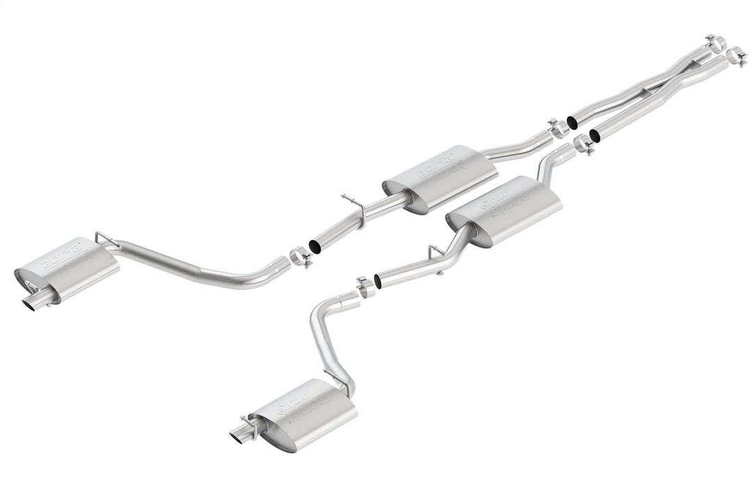 BORLA 140650 Cat-Back Perf. Exhaust System for 2015-2023 Dodge Challenger SXT V6 & GT V6 T-304 Stainless Steel ATAK Sound Dual Split Rear Exit Single Outlet Each Side Tips NOT included Reuse O.E.T ips - The Twister Group Tools product
