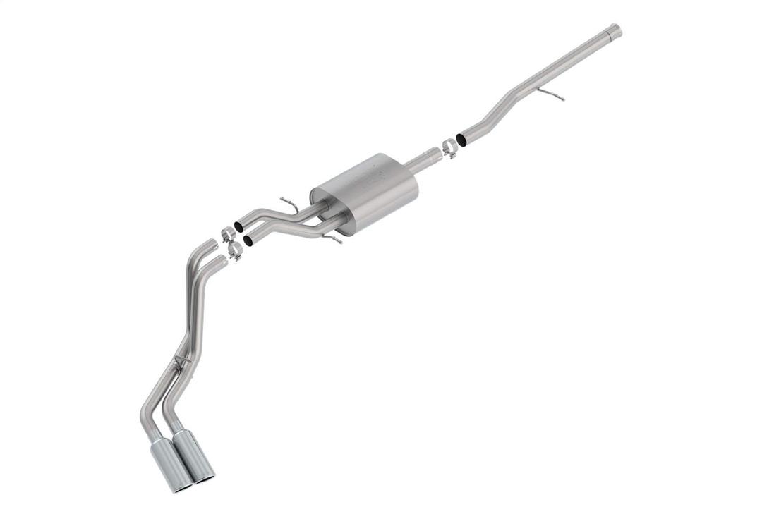 BORLA 140797 ATAK Cat-Back Exhaust System 2.75 in. Into Muffler 2.25 in. Out Incl. Muffler/Hardware/4 in. x 14 in. Single Rolled Angle-Cut Tip Truck Side Exit ATAK Cat-Back Exhaust System - The Twister Group Tools product