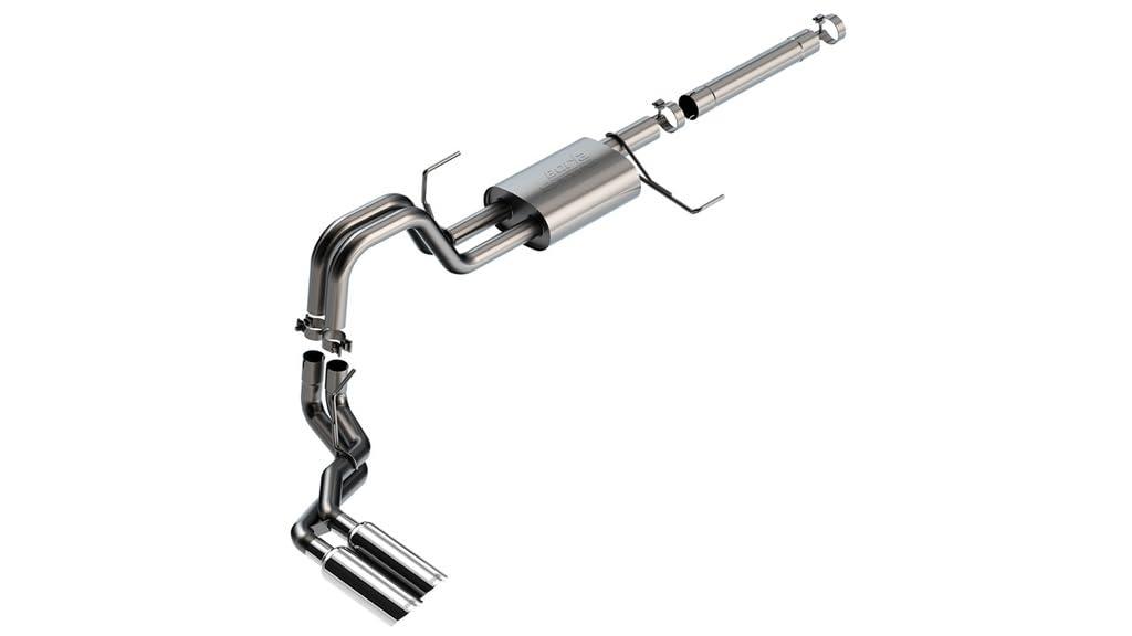 BORLA 140904 Cat-Back Exhaust System for 21-23 Ford F-150 3.5L V6 PowerBoost Auto. Trans. 2 & 4 Wheel Drive 4 Door Crew Cab (5FT 7 INCH) Bed 145.4 INCH WB Add Adapter 60556 For Crew Cab (6FT 7 INCH) Bed 157.2 INCH WB. - High quality product image showing BORLA 140904 Cat-Back Exhaust System for 21-23 Ford F-150 3.5L V6 PowerBoost Auto. Trans. 2 & 4 Wheel Drive 4 Door Crew Cab (5FT 7 INCH) Bed 145.4 INCH WB Add Adapter 60556 For Crew Cab (6FT 7 INCH) Bed 157.2 INCH WB. details and features