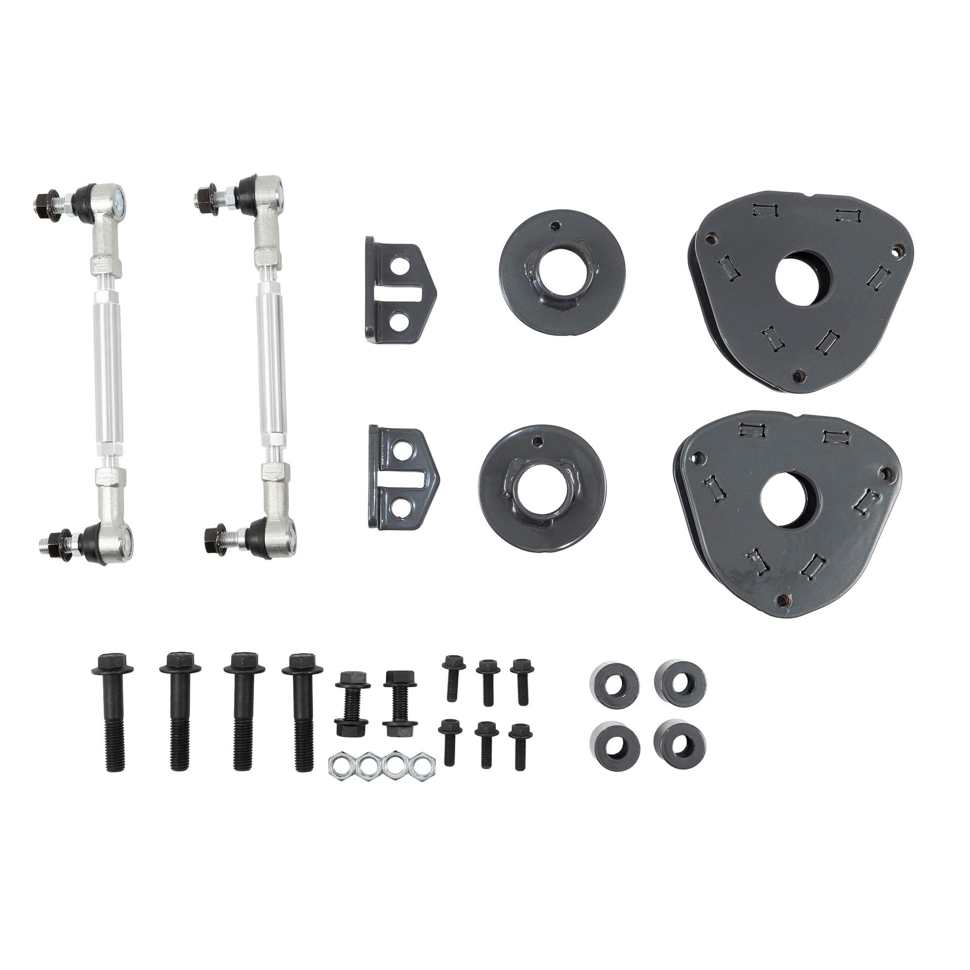 BELLTECH 152650BK Lift Kit Suspension; 1-1/2 Inch Front Lift; 1-1/2 Inch Rear Lift; Without Shock Absorbers In Kit - Shock Change Not Necessary; Black/ Silver Components - High quality product image showing BELLTECH 152650BK Lift Kit Suspension; 1-1/2 Inch Front Lift; 1-1/2 Inch Rear Lift; Without Shock Absorbers In Kit - Shock Change Not Necessary; Black/ Silver Components details and features
