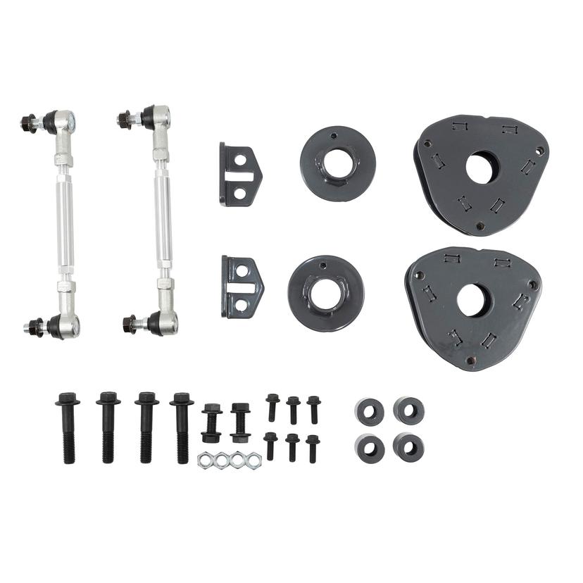 BELLTECH 152650BK Lift Kit Suspension; 1-1/2 Inch Front Lift; 1-1/2 Inch Rear Lift; Without Shock Absorbers In Kit - Shock Change Not Necessary; Black/ Silver Components