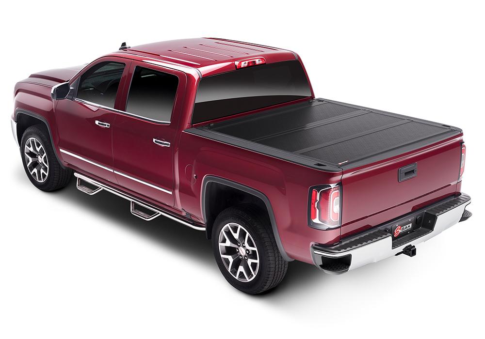 BAK 1126121 FlipFiberMax Hard Folding Truck Bed Tonneau Cover Fits 2014-2018, 19 Ltd/Legacy Chevy/GMC Silverado/Sierra Limited/Legacy,2014 1500 Only,2015-20 1500/2500/3500 6FT 7 INCH Bed(78.9 INCH),Black - High quality product image showing BAK 1126121 FlipFiberMax Hard Folding Truck Bed Tonneau Cover Fits 2014-2018, 19 Ltd/Legacy Chevy/GMC Silverado/Sierra Limited/Legacy,2014 1500 Only,2015-20 1500/2500/3500 6FT 7 INCH Bed(78.9 INCH),Black details and features
