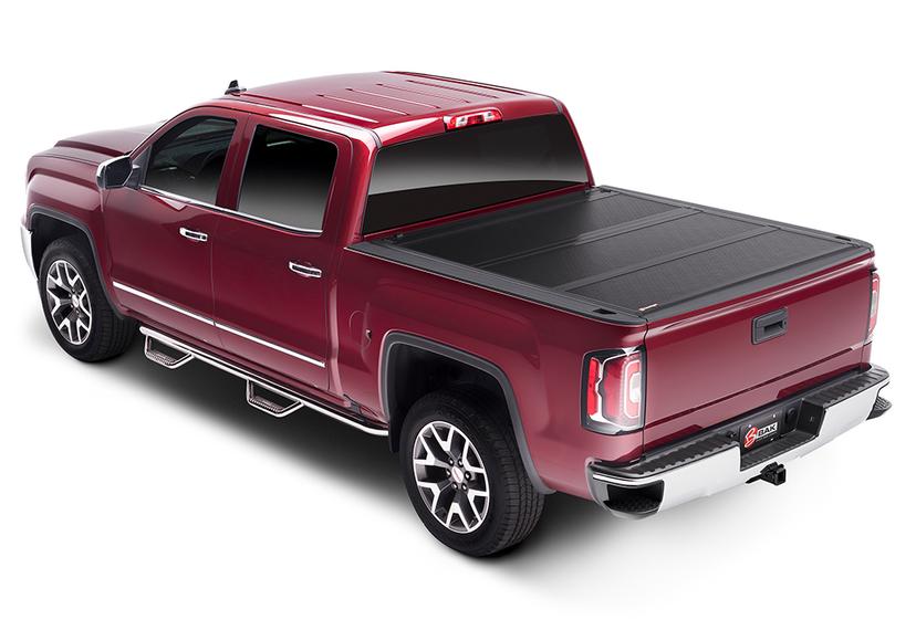 BAK 1126121 FlipFiberMax Hard Folding Truck Bed Tonneau Cover Fits 2014-2018, 19 Ltd/Legacy Chevy/GMC Silverado/Sierra Limited/Legacy,2014 1500 Only,2015-20 1500/2500/3500 6FT 7 INCH Bed(78.9 INCH),Black
