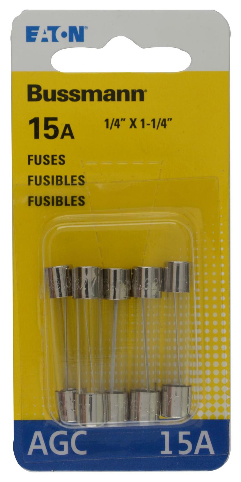 BUSSMANN BPAGC15RP 5PK BP/AGC15 FUSES