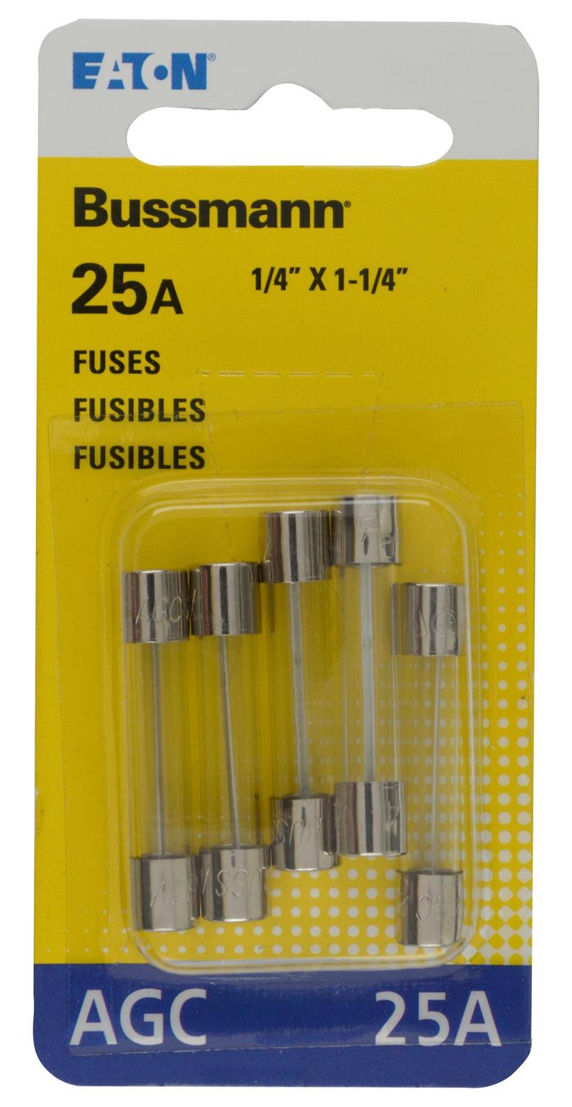 BUSSMANN BPAGC25RP 1/4 X 1 1/4 Glass Fuse