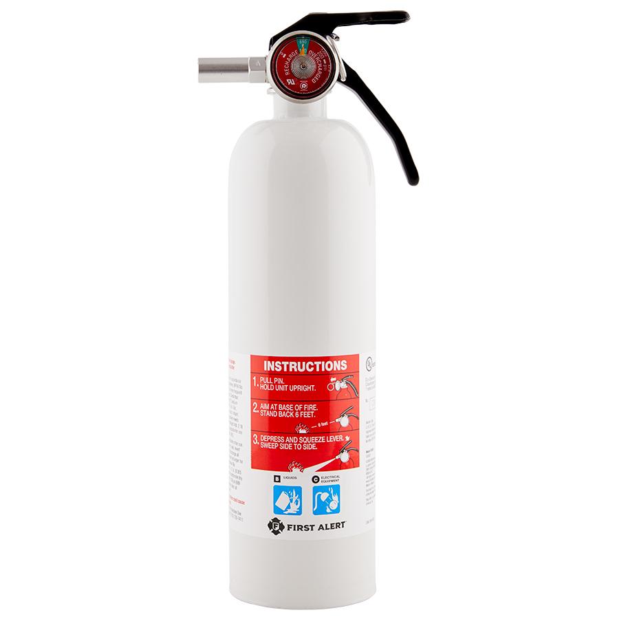 BRK REC5 First Alert Recreation Fire Extinguisher, UL Rated 5-B:C, White, 1-Pack - High quality product image showing BRK REC5 First Alert Recreation Fire Extinguisher, UL Rated 5-B:C, White, 1-Pack details and features