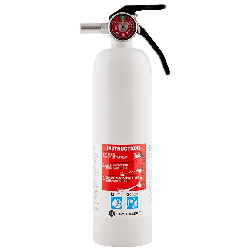 BRK REC5 First Alert Recreation Fire Extinguisher, UL Rated 5-B:C, White, 1-Pack
