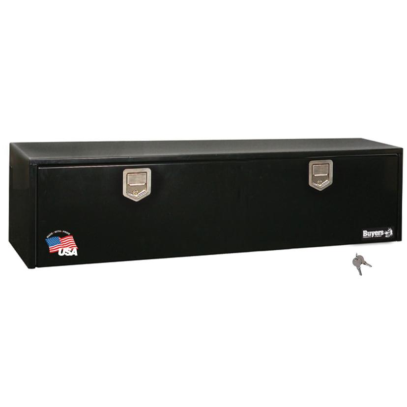BUYERS PROD 1702110 Black Steel Underbody Truck Box with Paddle Latch, 18 x 18 x 48 Inch
