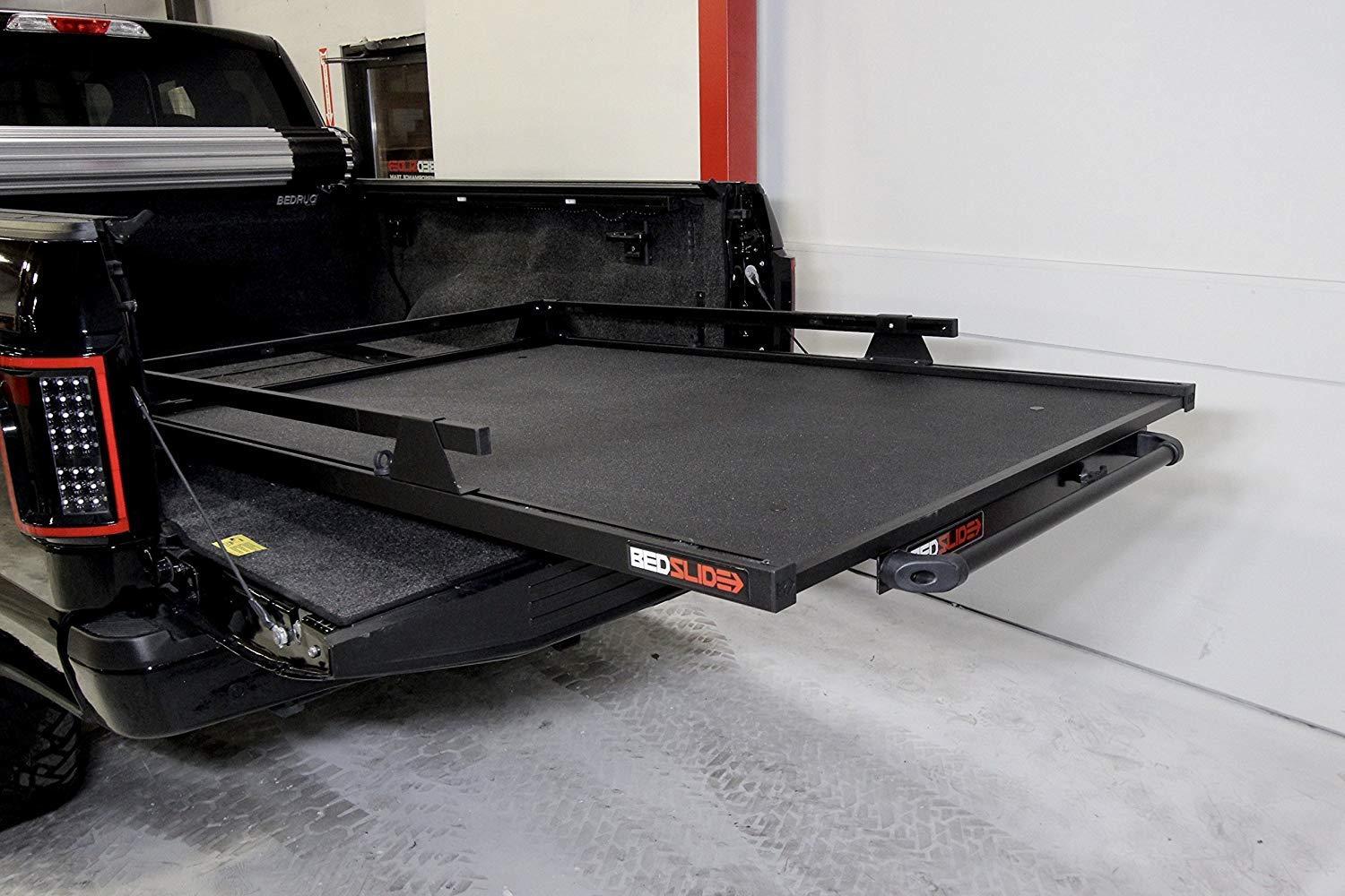 BEDSLIDE 15-9548-CGB CONTRACTOR (95 INCH X 48 INCH) Durable Sliding Truck Bed Cargo Organizer | MADE IN THE USA | 1,500 lb Capacity (Black) - High quality product image showing BEDSLIDE 15-9548-CGB CONTRACTOR (95 INCH X 48 INCH) Durable Sliding Truck Bed Cargo Organizer | MADE IN THE USA | 1,500 lb Capacity (Black) details and features