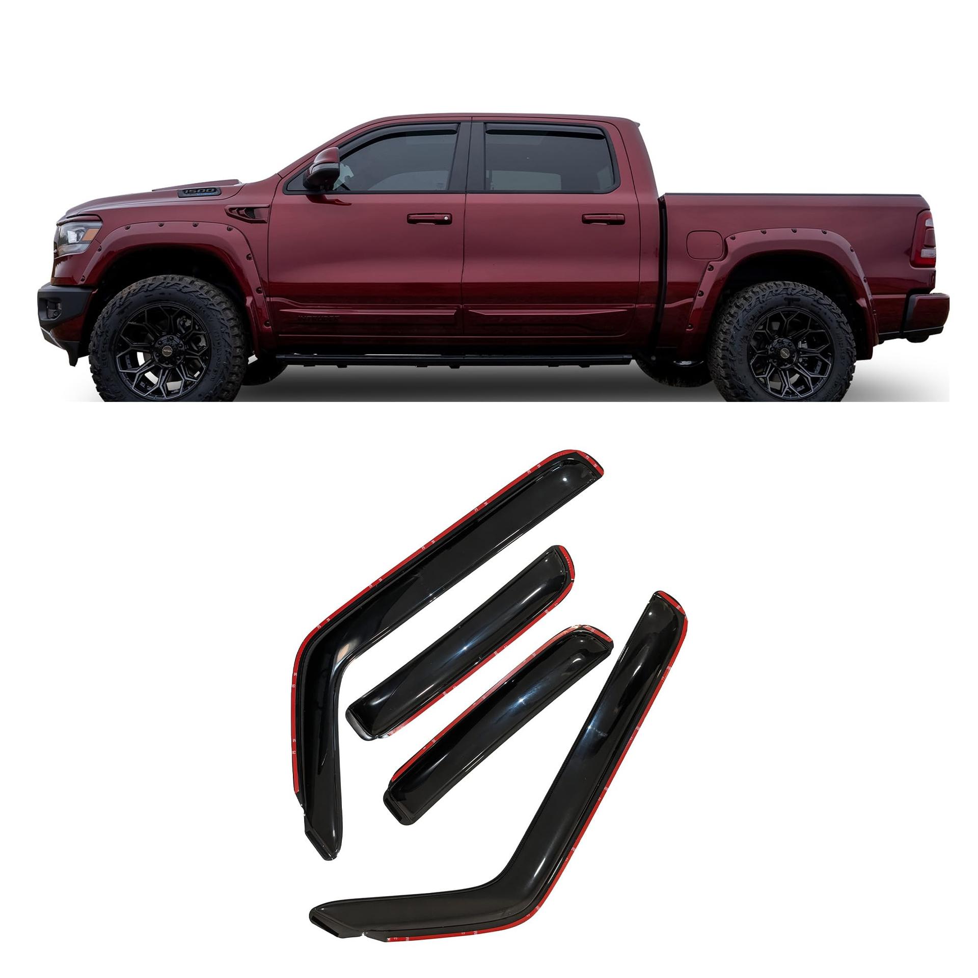 BLACK HORSE 1494242IN [BHOR] in Channel Rain Guards/Wind Deflectors Compatible with 2010-2024 Toyota 4Runner Smoke 4 PCs - High quality product image showing BLACK HORSE 1494242IN [BHOR] in Channel Rain Guards/Wind Deflectors Compatible with 2010-2024 Toyota 4Runner Smoke 4 PCs details and features