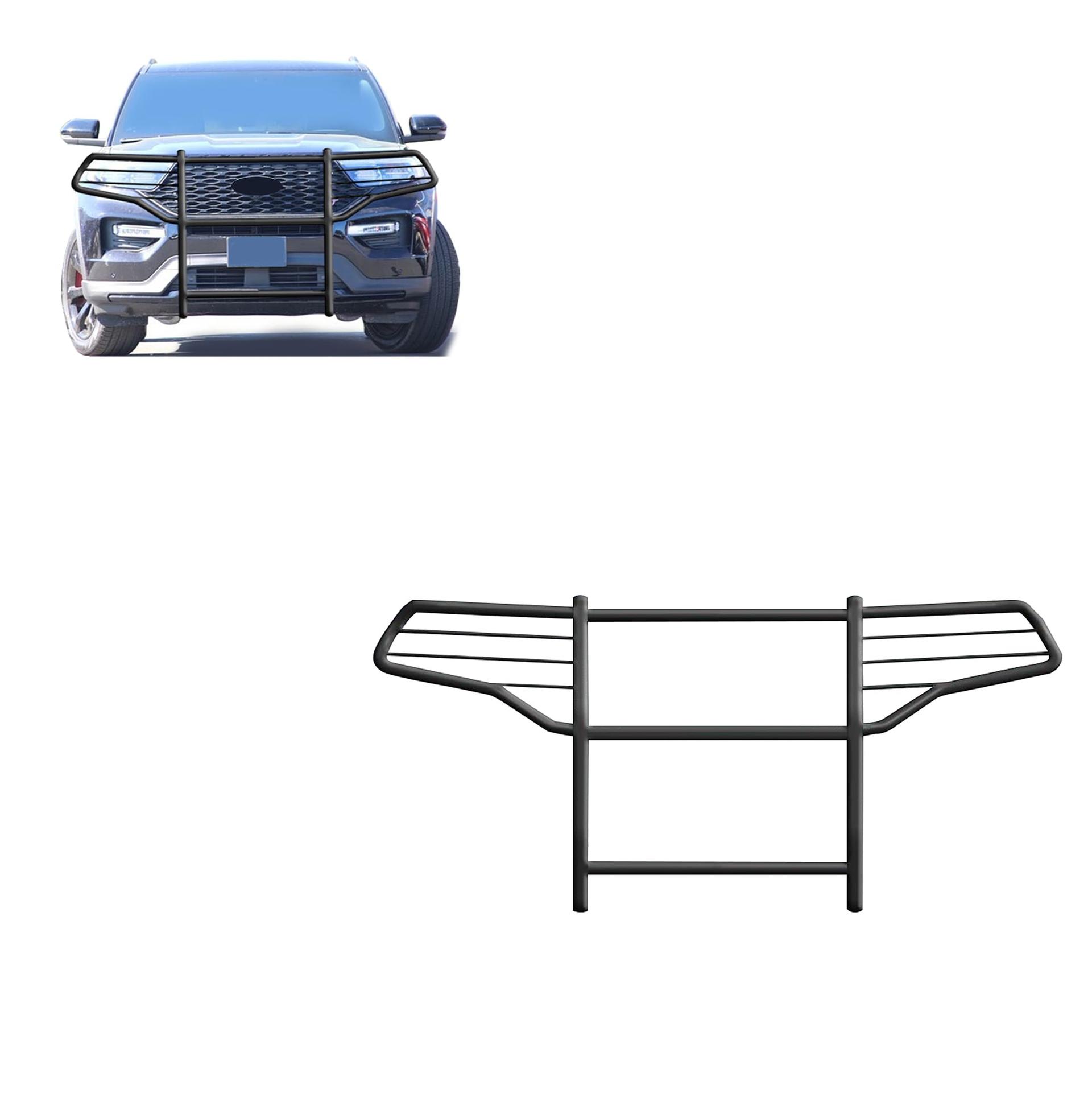 BLACK HORSE 17FJ31MA Grille brush Bumper Guard Modular Black Compatible with 2020-2024 Ford Explorer - High quality product image showing BLACK HORSE 17FJ31MA Grille brush Bumper Guard Modular Black Compatible with 2020-2024 Ford Explorer details and features