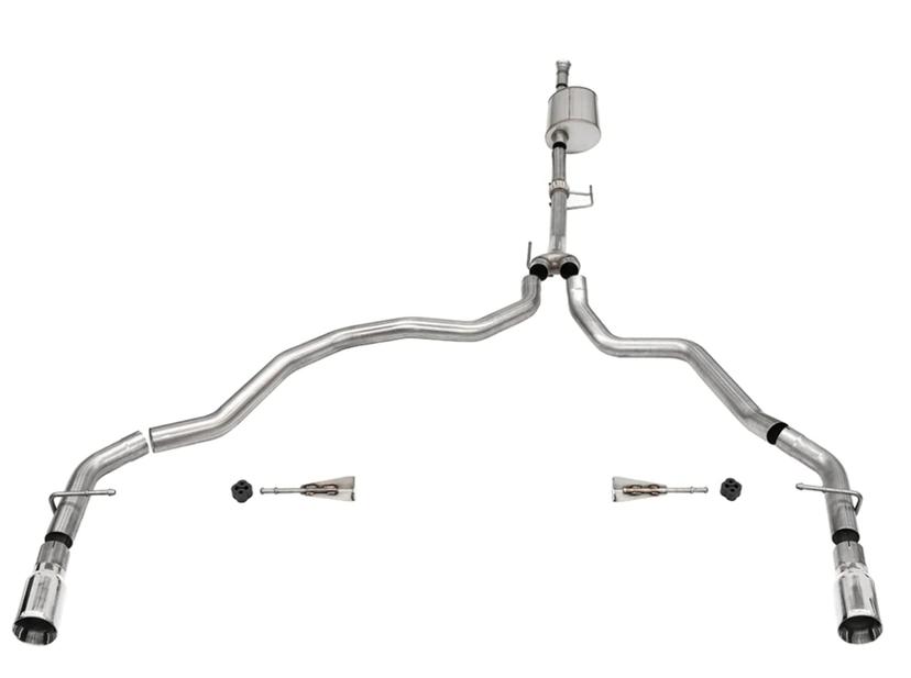 CORSA 21167 Sport / 3.0 in Cat-Back Dual Rear Exit | 2021-24 Ford F-150 3.5T EcoBoost (145.4 INCH WB)