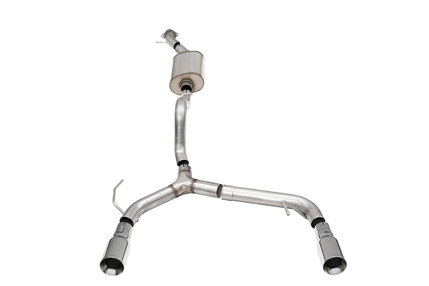CORSA 21204 21-22 Ford Bronco 2.3L 2-Door 2.75in Cat-Back Dual Rear Exhaust w/4in Straight-Cut Polish Tips - High quality product image showing CORSA 21204 21-22 Ford Bronco 2.3L 2-Door 2.75in Cat-Back Dual Rear Exhaust w/4in Straight-Cut Polish Tips details and features