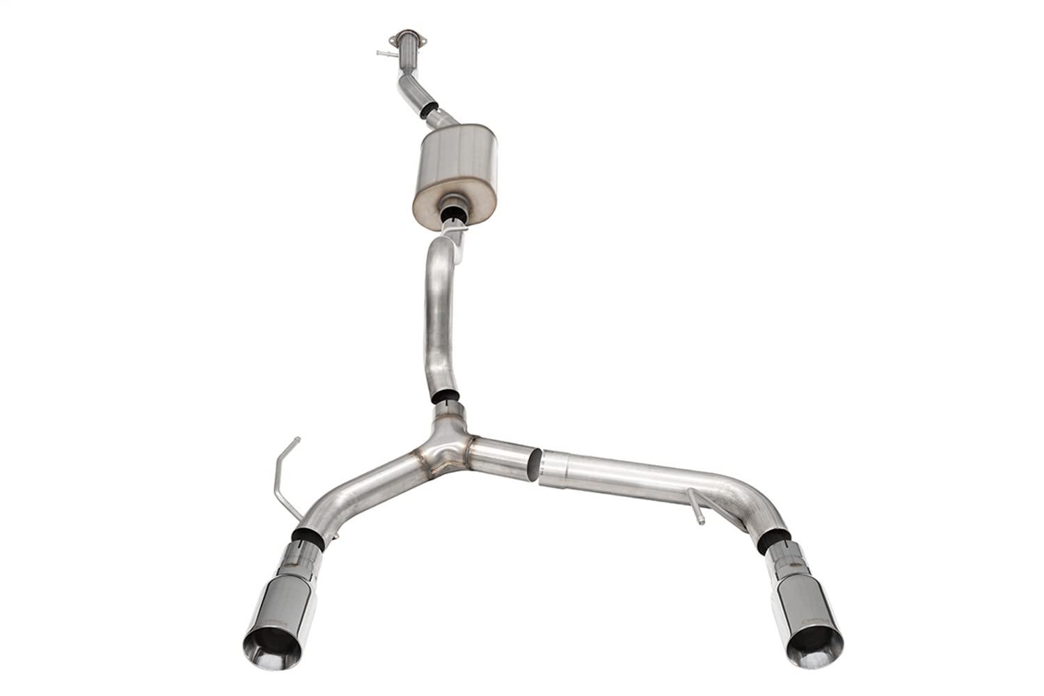 CORSA 21206 21-22 Ford Bronco 2.3L 4-Door 2.75in Cat-Back Dual Rear Exhaust w/4in Straight-Cut Polish Tips - High quality product image showing CORSA 21206 21-22 Ford Bronco 2.3L 4-Door 2.75in Cat-Back Dual Rear Exhaust w/4in Straight-Cut Polish Tips details and features