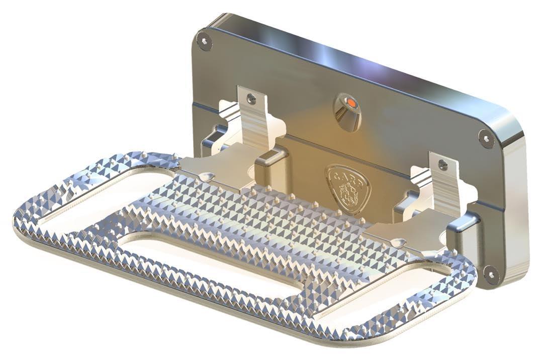 CARR 195002 Hd Mega Ladder Rack Step - Polished - Chevy Express/Gmc Savana (Step Not Illuminated) - (Single) - High quality product image showing CARR 195002 Hd Mega Ladder Rack Step - Polished - Chevy Express/Gmc Savana (Step Not Illuminated) - (Single) details and features