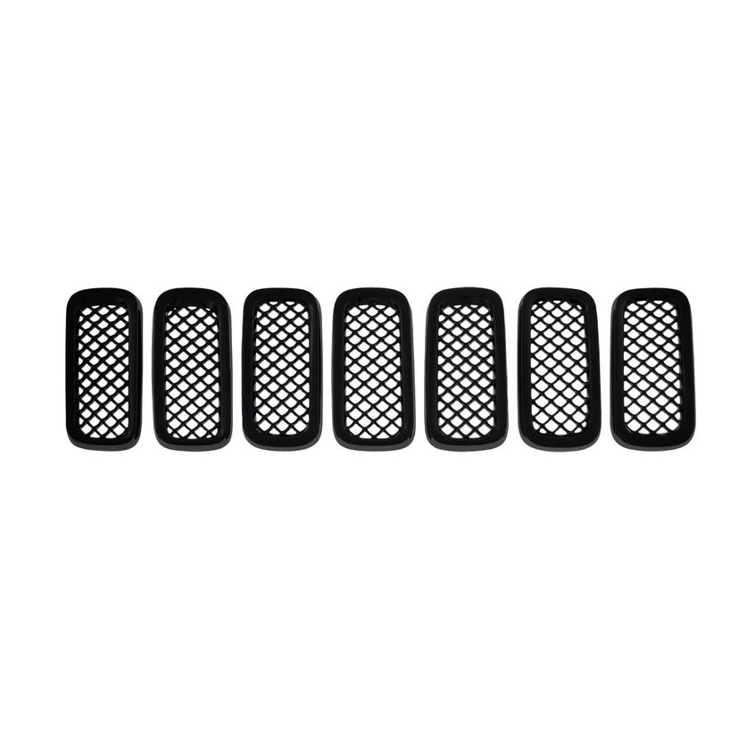 COAST TO COAST ABS6439B Grille Insert; Overlay; 7 Piece; Black; ABS Plastic