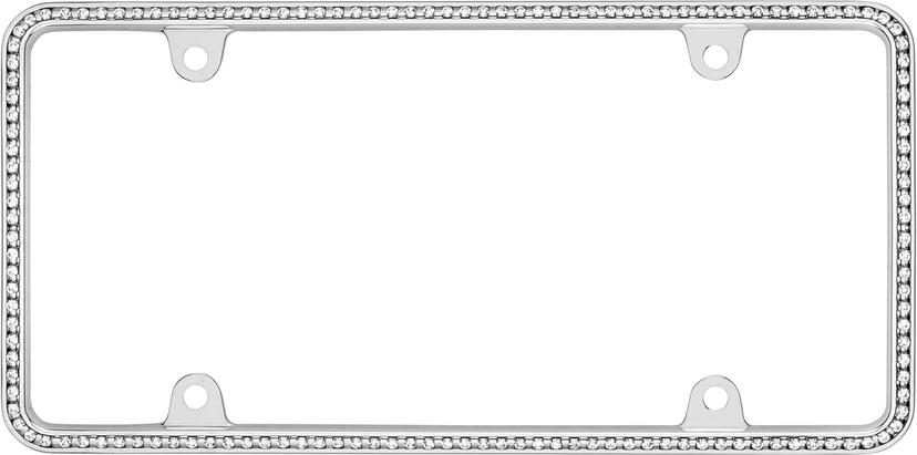 CRUISER 18130 Diamondesque License Plate Frame, Chrome/Clear
