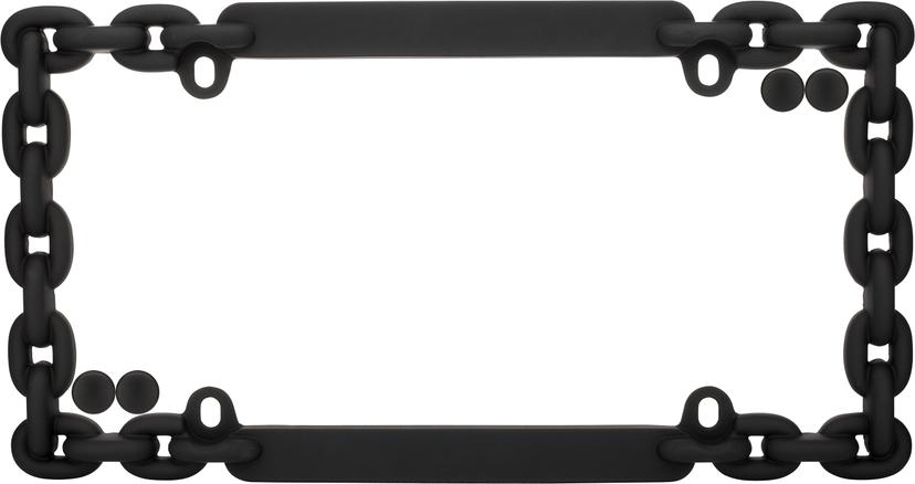 CRUISER 20500 Chain License Plate Frame, Flat Black w/fastener caps