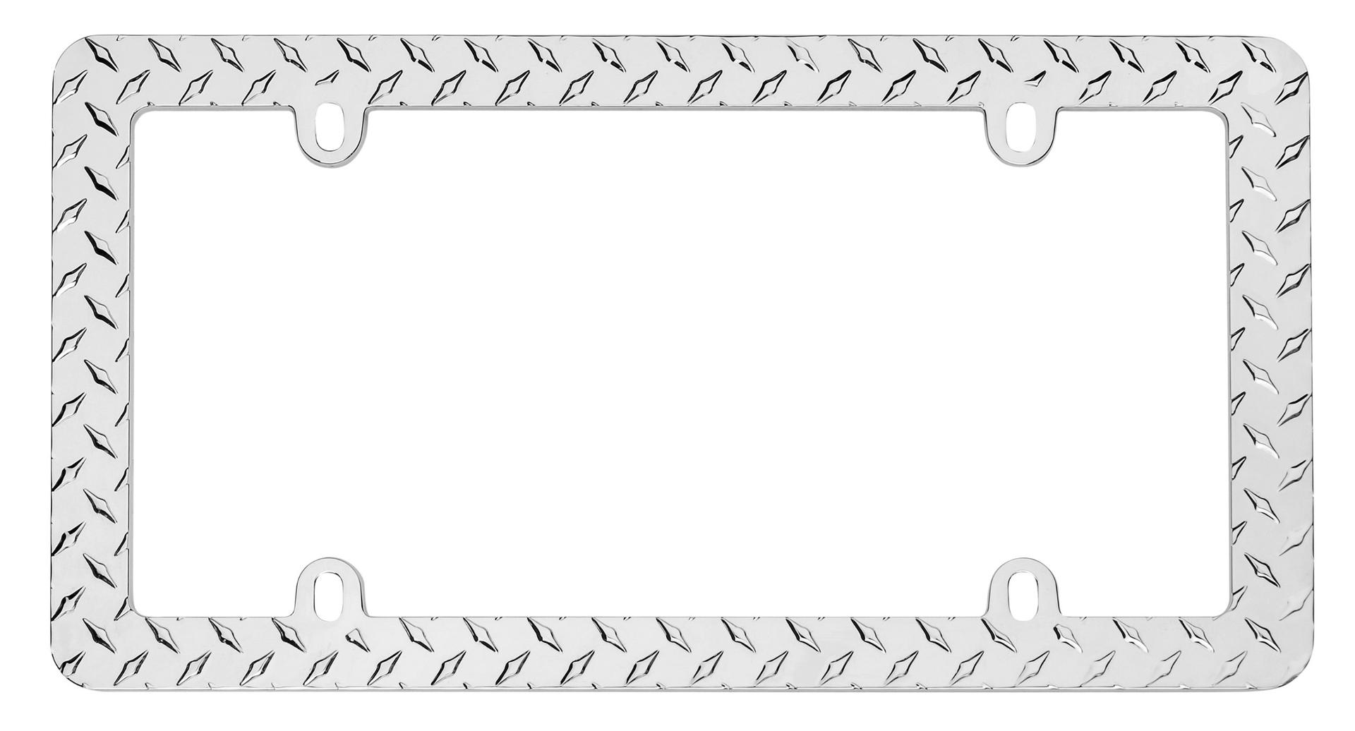 CRUISER 30830 Diamond Plate License Plate Frame, Chrome - High quality product image showing CRUISER 30830 Diamond Plate License Plate Frame, Chrome details and features