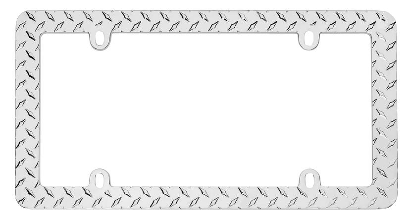CRUISER 30830 Diamond Plate License Plate Frame, Chrome