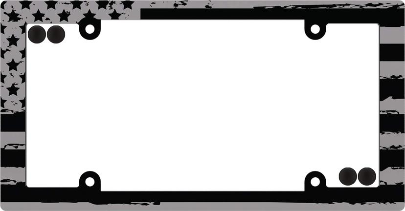 CRUISER 31250 American Flag License Plate Frame, Matte Black w/Fastener caps