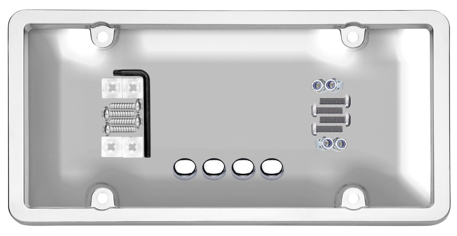 CRUISER 62310 Ultimate Tuf Combo License Plate Shield/Cover, Chrome/Clear, 1 Frame - High quality product image showing CRUISER 62310 Ultimate Tuf Combo License Plate Shield/Cover, Chrome/Clear, 1 Frame details and features