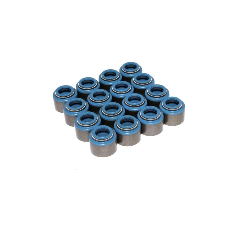 COMP CAMS 529-16 Set of 16 Metal Viton Valve Seals for .530 INCH Guide Size, 11/32 INCH Valve Stem