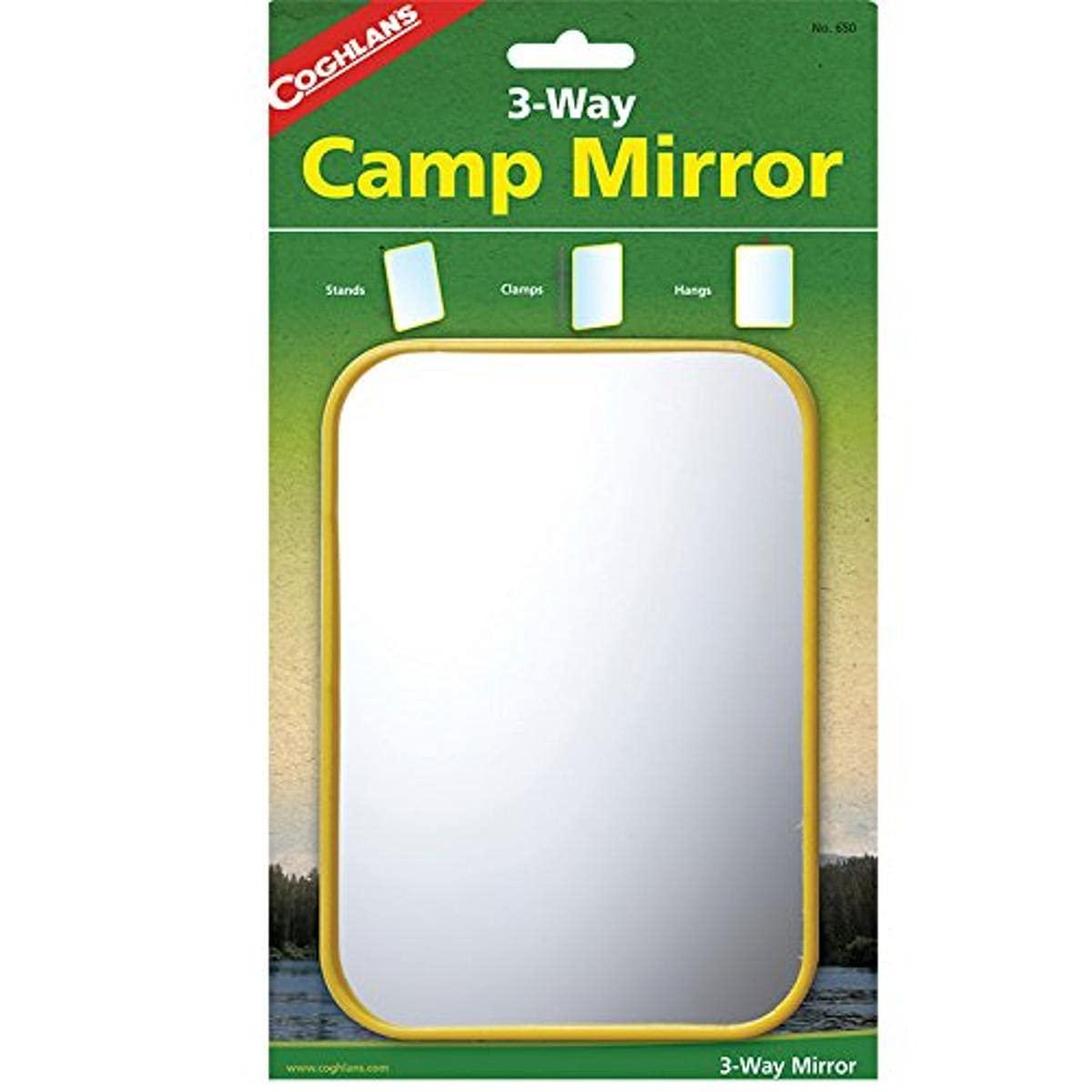 COGHLANS 650 3-Way Camp Mirror, Yellow - High quality product image showing COGHLANS 650 3-Way Camp Mirror, Yellow details and features