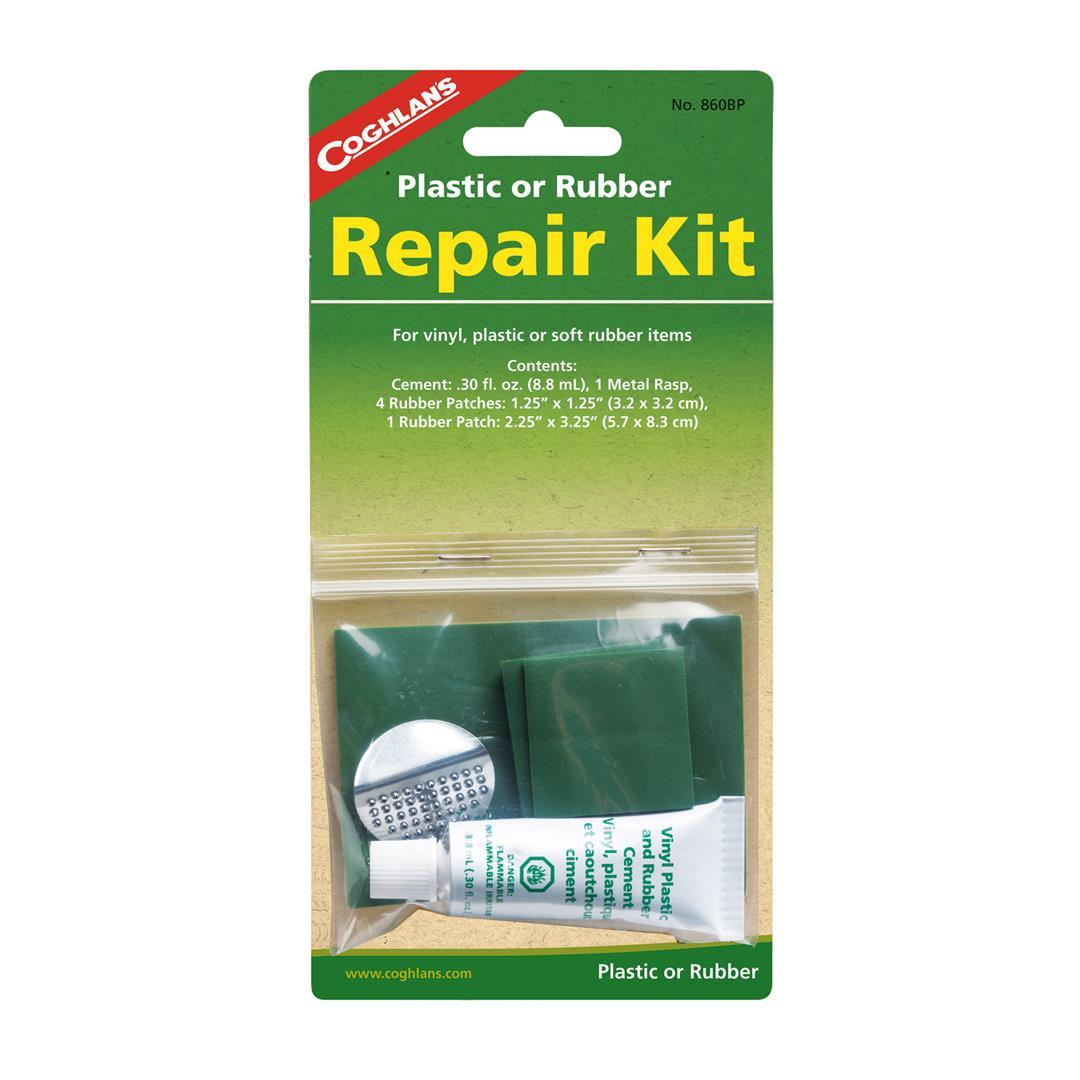 COGHLANS 860BP Vinyl Repair Kit; Used For Repair Of Vinyl/ Plastic/ Soft Rubber; With 30 Fluid Ounce Cement/ Metal Rasp/ Four 1-1/4 Inch x 1-1/4 Inch Rubber Patches/ 2-1/4 Inch x 3-1/4 Inch Rubber Patch - High quality product image showing COGHLANS 860BP Vinyl Repair Kit; Used For Repair Of Vinyl/ Plastic/ Soft Rubber; With 30 Fluid Ounce Cement/ Metal Rasp/ Four 1-1/4 Inch x 1-1/4 Inch Rubber Patches/ 2-1/4 Inch x 3-1/4 Inch Rubber Patch details and features