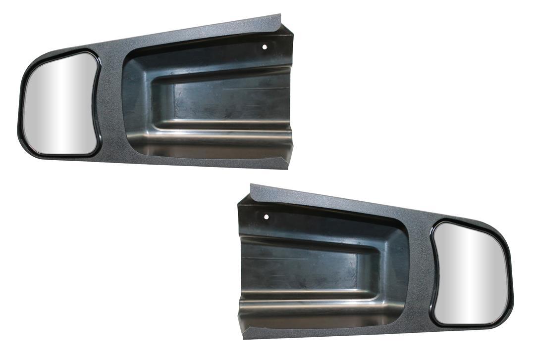 CIPA 11450 Exterior Towing Mirror; Slide On; Non-Extendable; Glass Manual Adjust; Without Turn Signal Indicator; Without Heat; Non-Folding; Black; Set of 2 - High quality product image showing CIPA 11450 Exterior Towing Mirror; Slide On; Non-Extendable; Glass Manual Adjust; Without Turn Signal Indicator; Without Heat; Non-Folding; Black; Set of 2 details and features