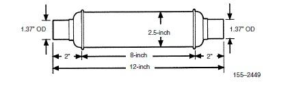 CUMMINS 1552449 Generator Exhaust Resonator; Compatible With Onan Models RV QG 2500 LP/2800/2800 EVAP And MicroLite KV; Aluminized Steel; 12 Inch Length; 1-1/2 Inch Diameter Outlet Center - High quality product image showing CUMMINS 1552449 Generator Exhaust Resonator; Compatible With Onan Models RV QG 2500 LP/2800/2800 EVAP And MicroLite KV; Aluminized Steel; 12 Inch Length; 1-1/2 Inch Diameter Outlet Center details and features