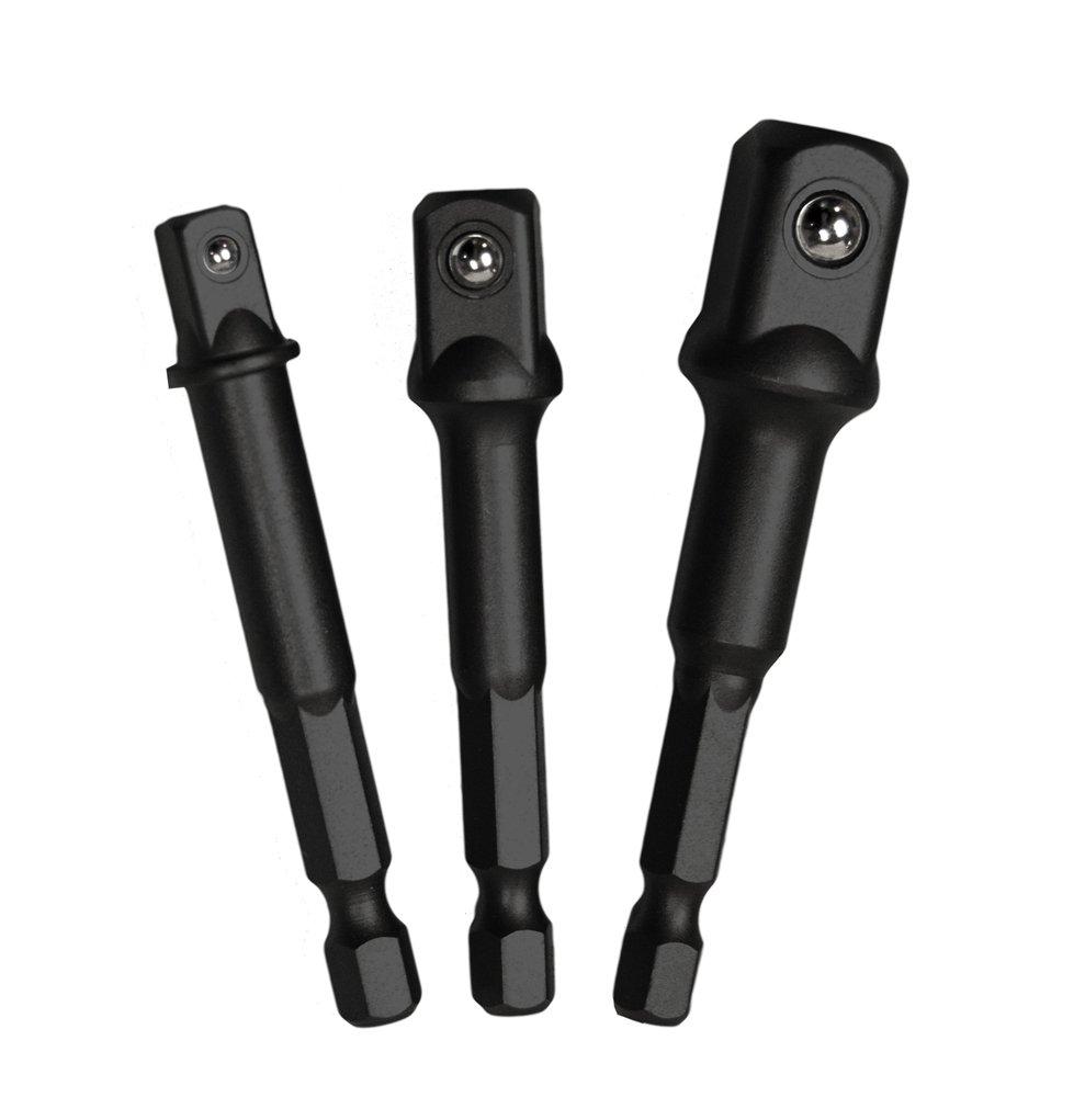 CENTURY 68584 Socket Adapter; IMPACT PRO; 1 Each 1/4 Inch Male Socket x 1/4 Inch Hex Shank/ 3/8 Inch Male Socket x 1/4 Inch Hex Shank/ 1/2 Inch Male Socket x 1/4 Inch Hex Shank; Steel; Set of 3 - High quality product image showing CENTURY 68584 Socket Adapter; IMPACT PRO; 1 Each 1/4 Inch Male Socket x 1/4 Inch Hex Shank/ 3/8 Inch Male Socket x 1/4 Inch Hex Shank/ 1/2 Inch Male Socket x 1/4 Inch Hex Shank; Steel; Set of 3 details and features