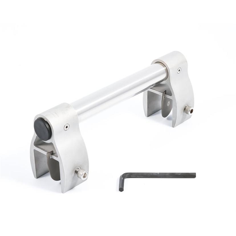KUUMA 58197 GRILL MOUNT-PONTOON RAIL ADAPTER (E, Use With Rail Mount (58182 Or 58195)To Attach Grill To Square Pontoon Railing With Full Height Paneling; Fits Kuuma Grills; Adjustable From 1.4 Inch To .75 Inch; Stainless Steel And Aluminum