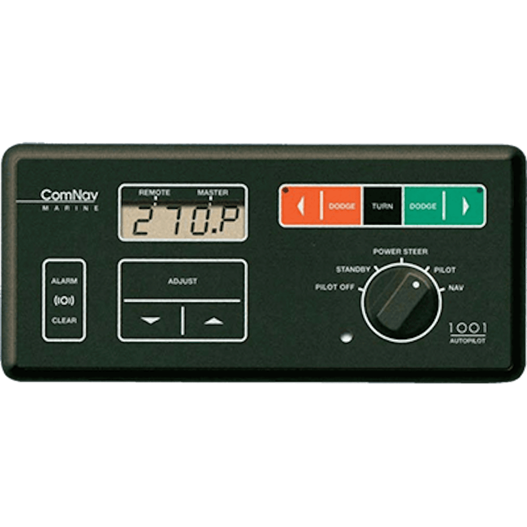 COMNAV 10040002 AUTOPILOT ELECTRONICS PACKAGE; 1001F WITH FLUXGATE COMPASS INTERFACE, FOR USE W/ 3RD PARTY COMPASS. 2 INCH LCD, PUSHBUTTON CONTROLS, SUPPORTS SECOND STATION, RAI, JOG LEVER. WITH ROTARY FEEDBACK AND DISTRIBUTION BOX - High quality product image showing COMNAV 10040002 AUTOPILOT ELECTRONICS PACKAGE; 1001F WITH FLUXGATE COMPASS INTERFACE, FOR USE W/ 3RD PARTY COMPASS. 2 INCH LCD, PUSHBUTTON CONTROLS, SUPPORTS SECOND STATION, RAI, JOG LEVER. WITH ROTARY FEEDBACK AND DISTRIBUTION BOX details and features