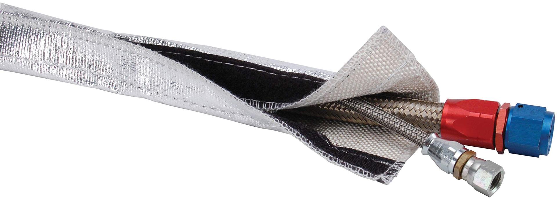 DESIGN ENG 10457 0Heat Shroud 1/2 INCH - 3/4 INCH I.D. x 3ft Aluminized Sleeving for Ultimate Hi-Temp Protection (with Hook and Loop Closure) - High quality product image showing DESIGN ENG 10457 0Heat Shroud 1/2 INCH - 3/4 INCH I.D. x 3ft Aluminized Sleeving for Ultimate Hi-Temp Protection (with Hook and Loop Closure) details and features