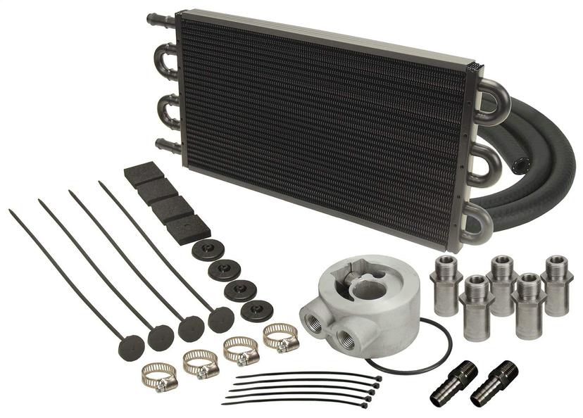 DERALE 15502 Aluminum/Copper Universal Engine Oil Cooler Kit, Sandwich Adapter