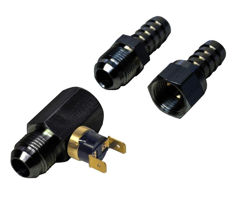 DERALE 15721 8AN x -8AN In-Line Fluid Thermostat,Silver