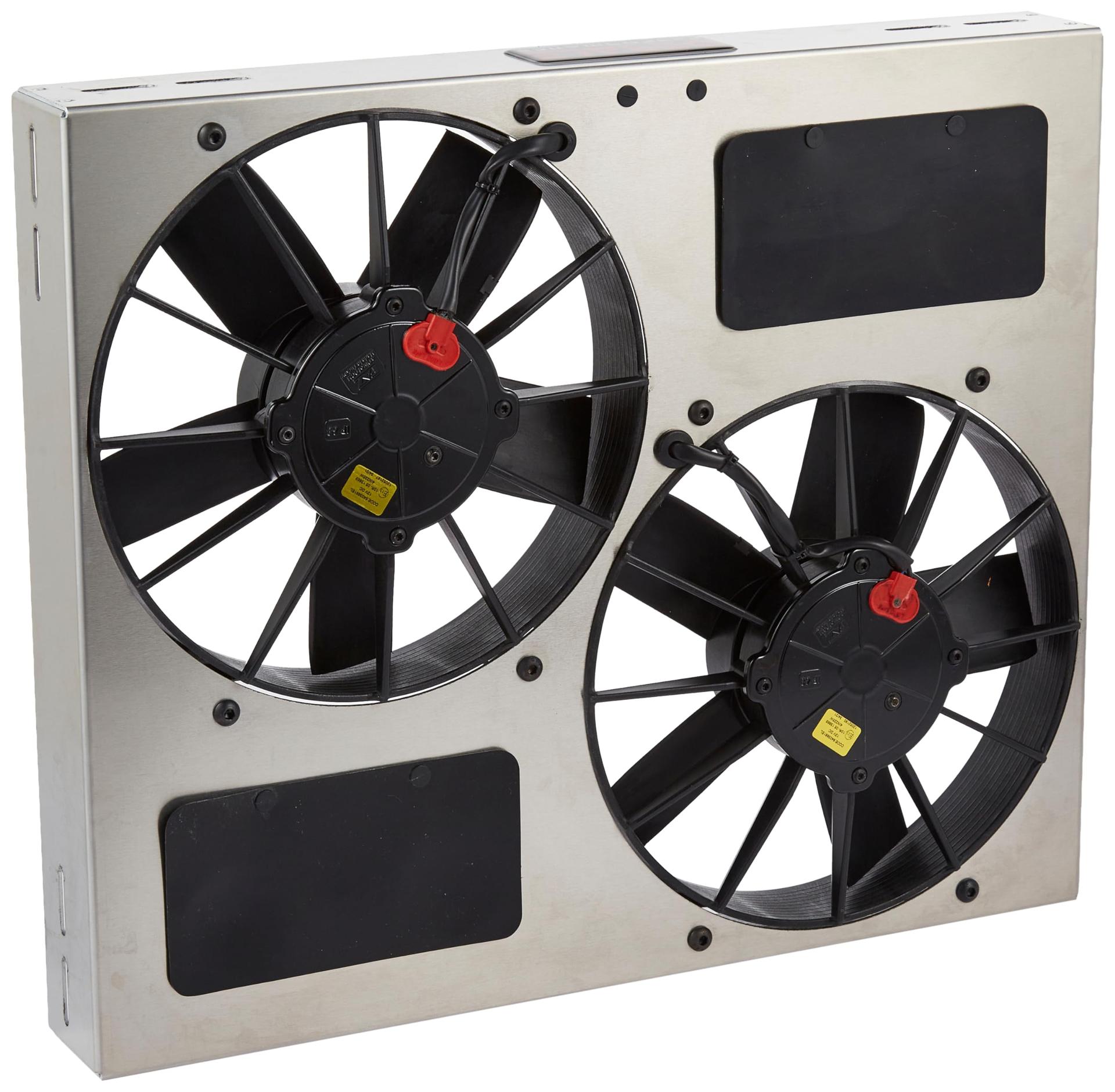 DERALE 16830 Performance Gray/Black High Output Dual Radiator Fan - High quality product image showing DERALE 16830 Performance Gray/Black High Output Dual Radiator Fan details and features