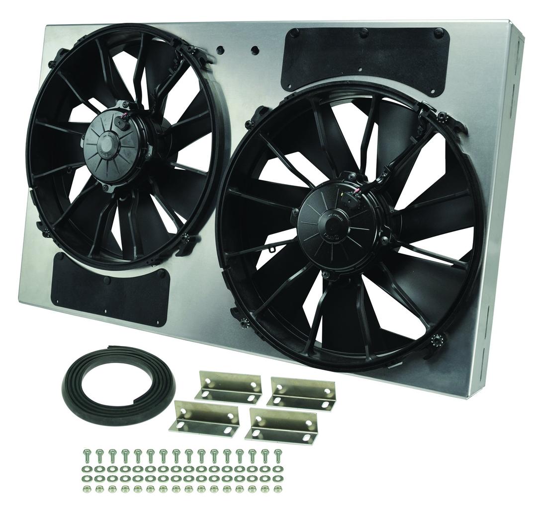 DERALE 16836 Performance Gray/Black High Output Dual Radiator Fan - The Twister Group Tools product